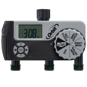 3 Outlet Hose Faucet Timer (2 Digital/1 Manual)